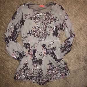 Lavender sequin romper